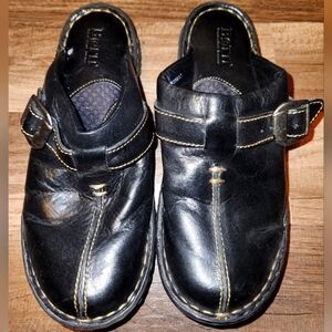BORN Leather Slide Mules Size 7 Black